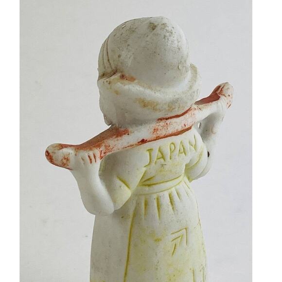 Japan Non Glazed Porcelain Figure Dutch Girl White - Picture 6 of 9